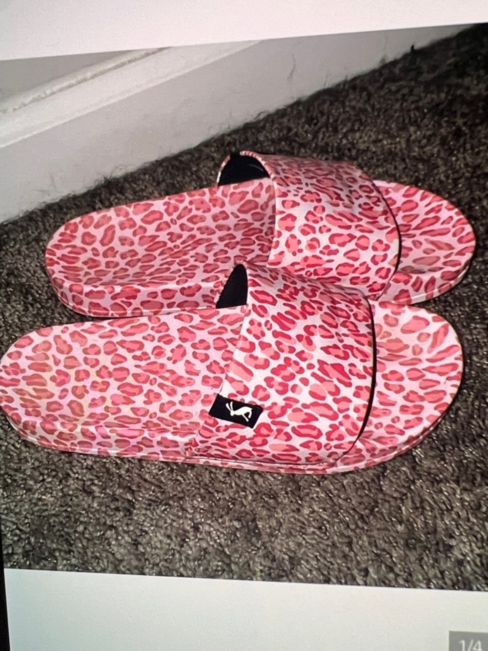 Joules leopard print Slides